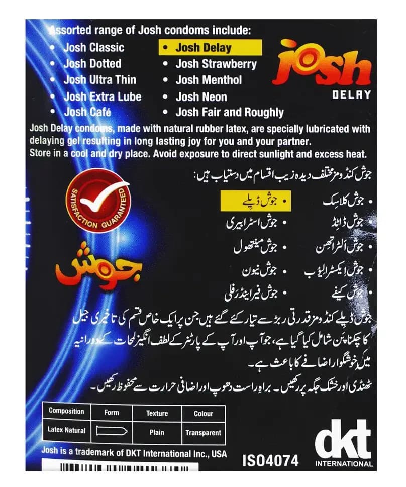 Josh Delay  Condoms - 36 Condom Pack (12 x 3s)