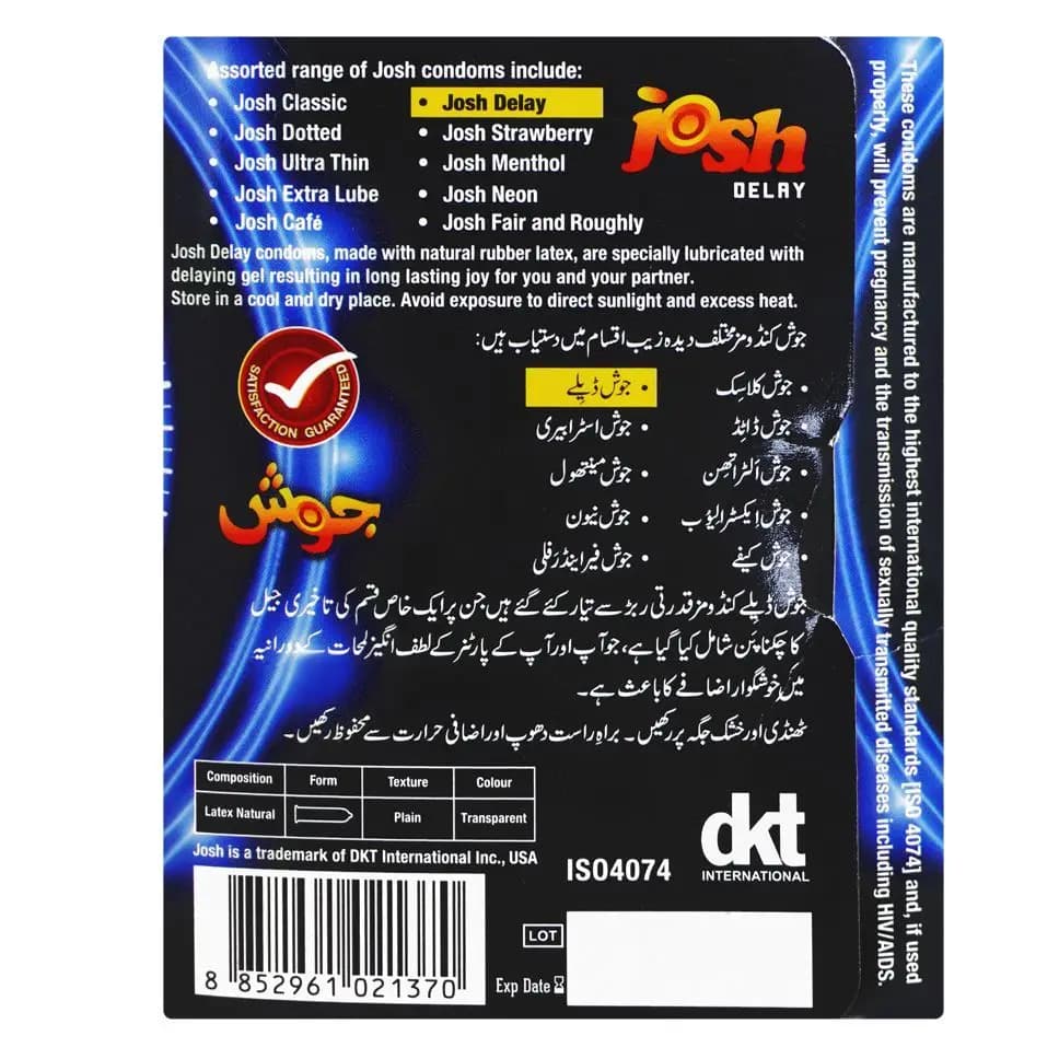 Josh Delay  Condoms - 36 Condom Pack (12 x 3s)
