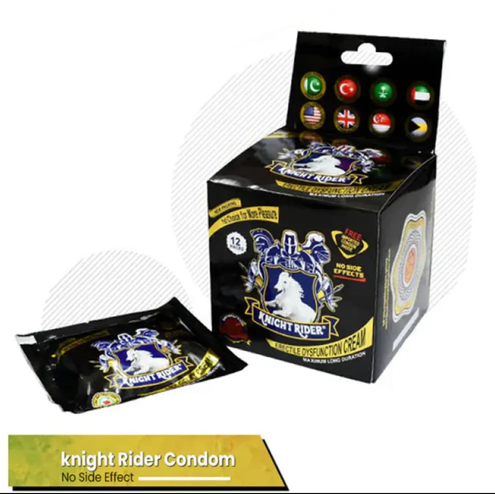 Knight Rider Delay Cream + Condoms Complete Box 12 Pcs