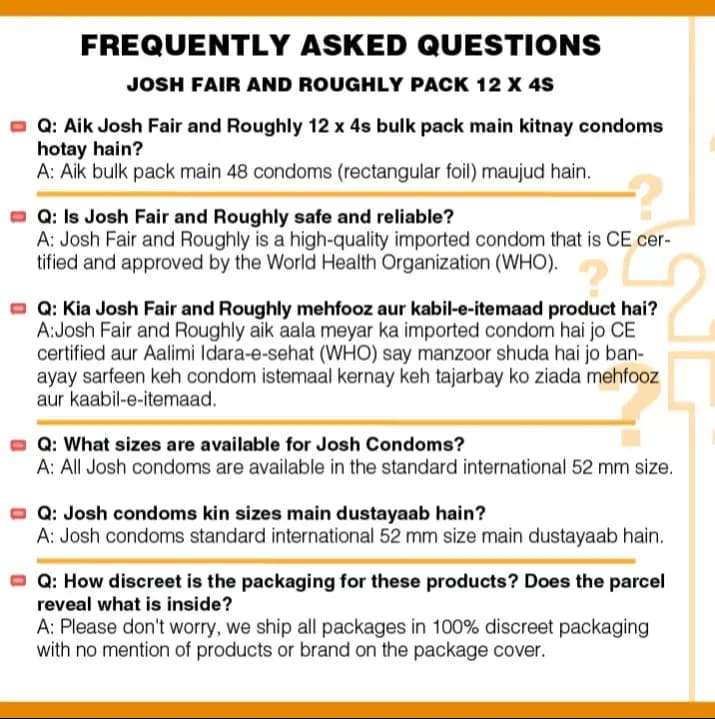 Josh Fair & Roughly Condoms 36 Pcs (12 x 3s)