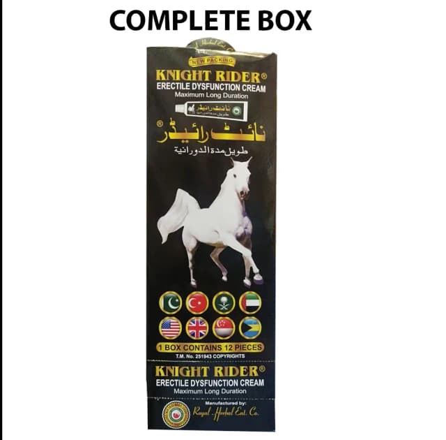 Knight Rider Cream -1 Box - 12 Pcs Erectile Dysfunction Cream
